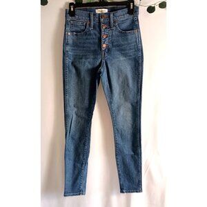 Madewell 10" High Rise Skinny Button Fly Jeans Stretch size 25P